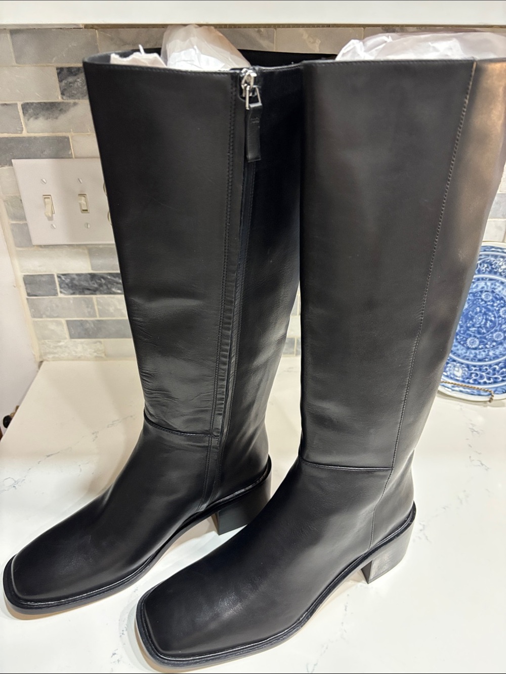 Everlane The City Boot -Black Heeled Knee-High Boots US 9.5-New without box